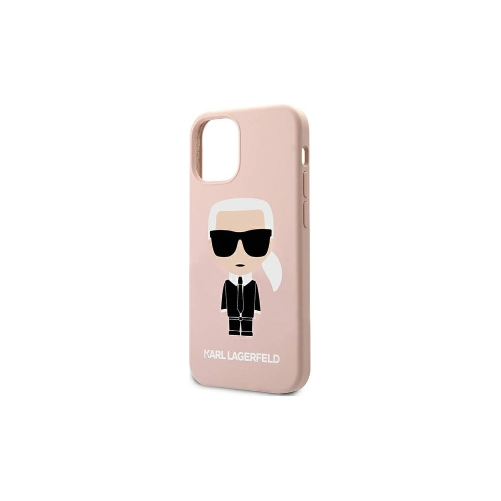 Etui Karl Lagerfeld KLHCP12SSLFKPI Apple iPhone 12 mini hardcase jasnoróżowy/light pink Silicone Iconic