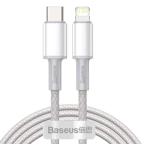 Kup Baseus USB-C zu Lightning Kabel High Density Braided, 20W, PD, 2m (weiß) - BSU2044WHT - {ean13} - Sklep Home Screen