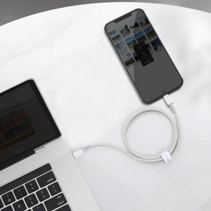Baseus USB-C zu Lightning Kabel High Density Braided, 20W, PD, 2m (weiß)