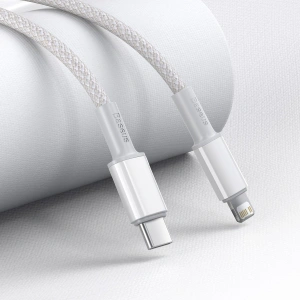 Baseus USB-C zu Lightning Kabel High Density Braided, 20W, PD, 2m (weiß)