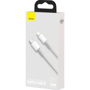Baseus USB-C zu Lightning Kabel High Density Braided, 20W, PD, 2m (weiß)