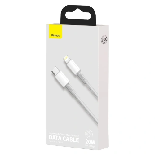 Kup Baseus USB-C zu Lightning Kabel High Density Braided, 20W, PD, 2m (weiß) - BSU2044WHT - {ean13} - Sklep Home Screen