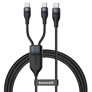 Baseus Flash Series 2-in-1 Cable Type-c to 2x Type-C, 100W, 1.5m Black