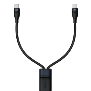 Buy Baseus Flash Series 2-in-1 Cable Type-c to 2x Type-C, 100W, 1.5m Black - BSU2050BLK - {ean13} - Home Screen Store Europe