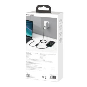 Buy Baseus Flash Series 2-in-1 Cable Type-c to 2x Type-C, 100W, 1.5m Black - BSU2050BLK - {ean13} - Home Screen Store Europe