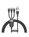 Baseus 1.2m USB 3-in-1 Kabel Flash Series, USB / USB-C zu USB-C + micro USB + Lightning, 100W, (schwarz)