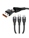 Kup Baseus 1.2m USB 3-in-1 Kabel Flash Series, USB / USB-C zu USB-C + micro USB + Lightning, 100W, (schwarz) - BSU2051BLK - {ean13} - Sklep Home Screen