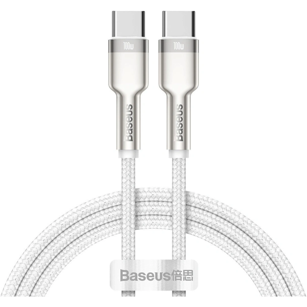 Kabel USB-C do USB-C Baseus Cafule, 100W, 1m (biały)