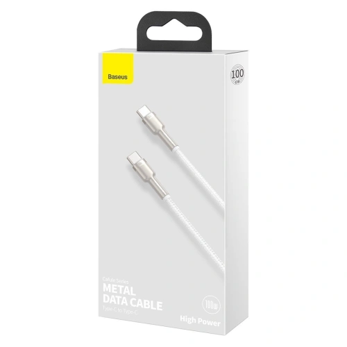 Kup Kabel USB-C do USB-C Baseus Cafule, 100W, 1m (bílý) - BSU2053WHT - {ean13} - Sklep Home Screen