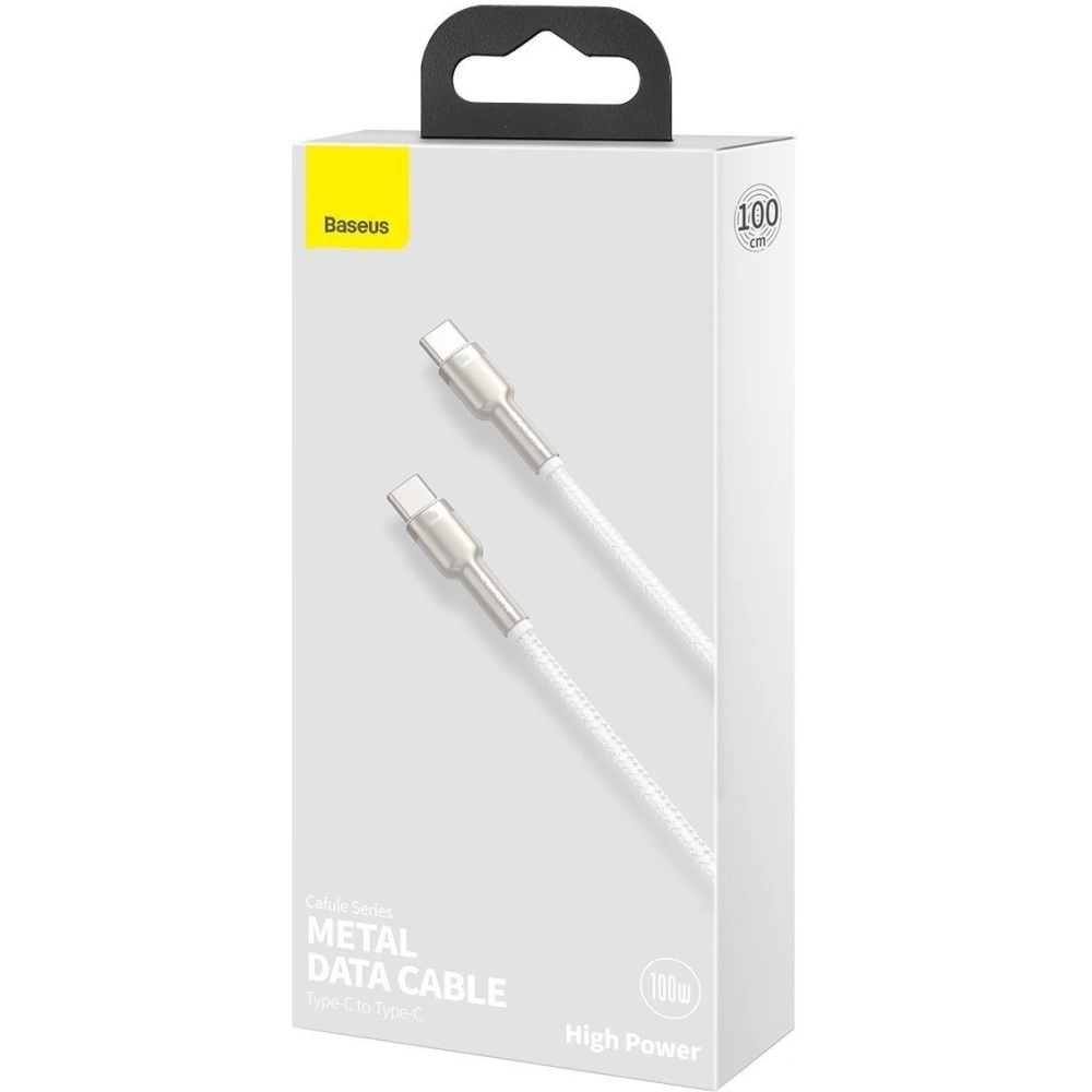 Kabel USB-C do USB-C Baseus Cafule, 100W, 1m (biały)