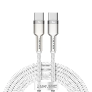 Buy Cable USB-C to USB-C Baseus Cafule, 100W, 2m (white) - BSU2055WHT - {ean13} - Home Screen Store Europe