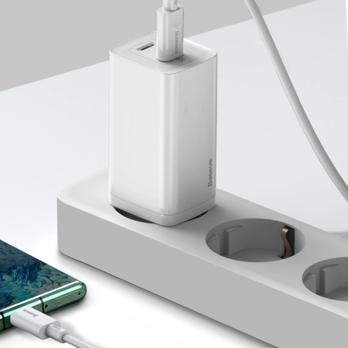 Kup Hálózati töltő Baseus GaN Lite, 2x USB-C, 65W, EU (fehér) - BSU2059WHT - {ean13} - Sklep Home Screen