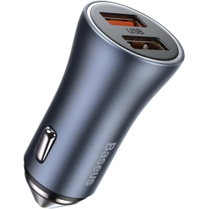 Kup Ładowarka samochodowa Baseus Golden Contactor Pro, 2x USB, QC, SCP, 40W (szara) - BSU2061GRY - {ean13} - Sklep Home Screen
