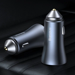 Buy Baseus Golden Contactor Pro car charger, 2x USB, QC SCP, 40W (gray) - BSU2061GRY - {ean13} - Home Screen Store Europe