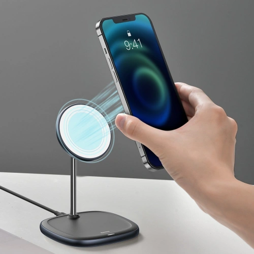 Buy Baseus Swan MagSafe Magnetic Stand with Wireless Charger for iPhone 12 (Black) - BSU2070BLK - {ean13} - Home Screen Store Europe