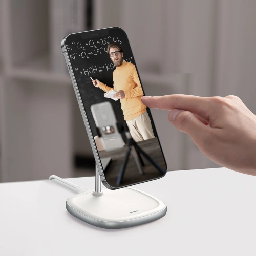 Buy Baseus Swan MagSafe Magnetic Stand with Wireless Charger for iPhone 12 (white) - BSU2071WHT - {ean13} - Home Screen Store Europe
