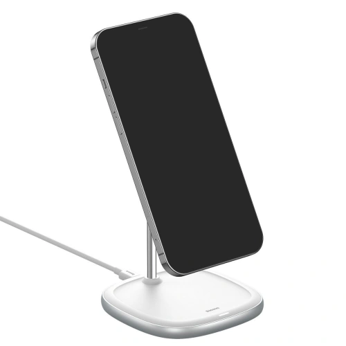 Buy Baseus Swan MagSafe Magnetic Stand with Wireless Charger for iPhone 12 (white) - BSU2071WHT - {ean13} - Home Screen Store Europe