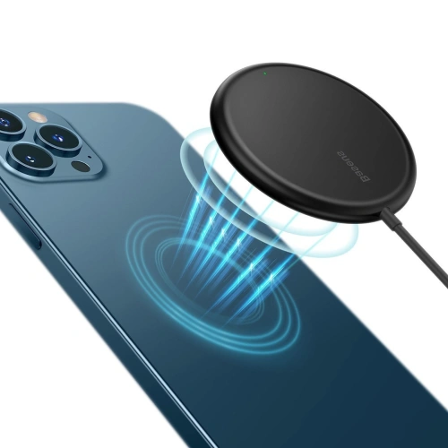 Buy Baseus Simple Mini magnetic induction wireless charger, MagSafe, 15W (black) - BSU2072BLK - {ean13} - Home Screen Store Europe