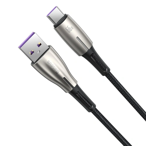 Buy Baseus Water Drop-shaped Cable USB to Type-C, LED, 66W, 6A, 2m (black) - BSU2074BLK - {ean13} - Home Screen Store Europe