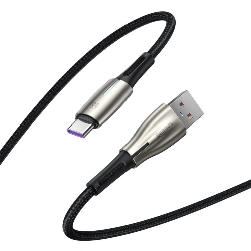 Kup Cablu USB la USB-C Baseus în formă de picătură de apă, LED, 66W, 6A, 2m (negru) - BSU2074BLK - {ean13} - Sklep Home Screen