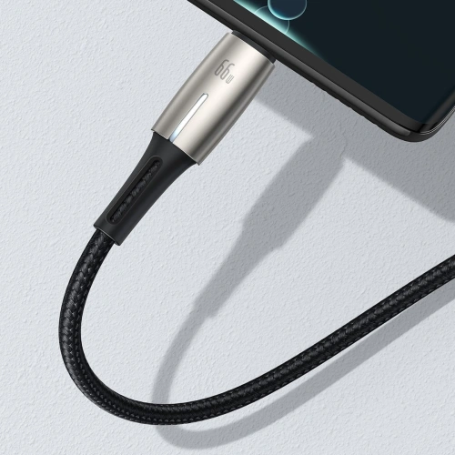 Kup Cablu USB la USB-C Baseus în formă de picătură de apă, LED, 66W, 6A, 2m (negru) - BSU2074BLK - {ean13} - Sklep Home Screen