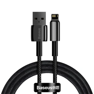 Kup USB kábel Lightning Baseus Tungsten Gold, 2.4A, 2m (fekete) - BSU2076BLK - {ean13} - Sklep Home Screen
