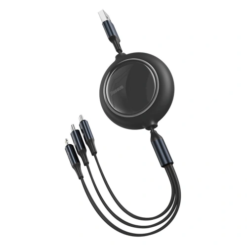 Kup Baseus USB 3-in-1-Kabel Bright Mirror, micro USB / Lightning / USB-C, flach, 3,5A, 1,2m (schwarz) - BSU2077BLK - {ean13} - Sklep Home Screen