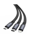 Kup Baseus USB 3-in-1-Kabel Bright Mirror, micro USB / Lightning / USB-C, flach, 3,5A, 1,2m (schwarz) - BSU2077BLK - {ean13} - Sklep Home Screen