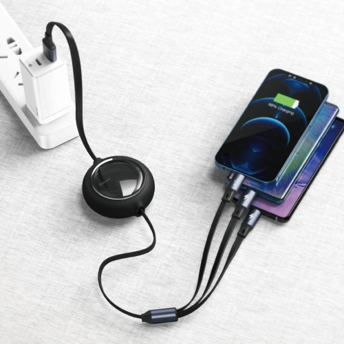 Kup Baseus USB 3-in-1-Kabel Bright Mirror, micro USB / Lightning / USB-C, flach, 3,5A, 1,2m (schwarz) - BSU2077BLK - {ean13} - Sklep Home Screen