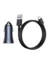 Kup Baseus Autoladegerät Golden Contactor Pro, 2x USB, QC, SCP, 40W (grau) + USB zu USB-C Kabel 1m (schwarz) - BSU2079BLK - {ean13} - Sklep Home Screen