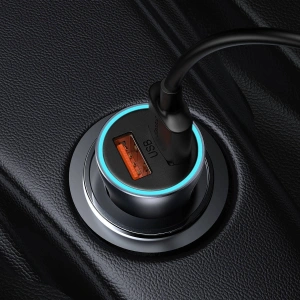 Buy Baseus Golden Contactor Pro car charger, 2x USB, QC SCP, 40W + cable USB to USB-C 1m (gray) - BSU2079BLK - {ean13} - Home Screen Store Europe