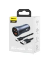 Kup Autonabíječka Baseus Golden Contactor Pro, 2x USB, QC, SCP, 40W (šedá) + USB-C kabel 1m (černý) - BSU2079BLK - {ean13} - Sklep Home Screen