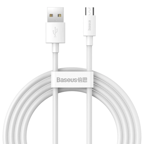 Kup Kabel micro USB do USB Baseus Simple Wisdom, 2.1A, 1.5m (bílý) 2ks. - BSU2080WHT - {ean13} - Sklep Home Screen