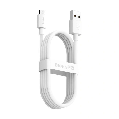 Kup Kabel micro USB do USB Baseus Simple Wisdom, 2.1A, 1.5m (bílý) 2ks. - BSU2080WHT - {ean13} - Sklep Home Screen