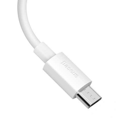 Kup Kabel micro USB do USB Baseus Simple Wisdom, 2.1A, 1.5m (bílý) 2ks. - BSU2080WHT - {ean13} - Sklep Home Screen
