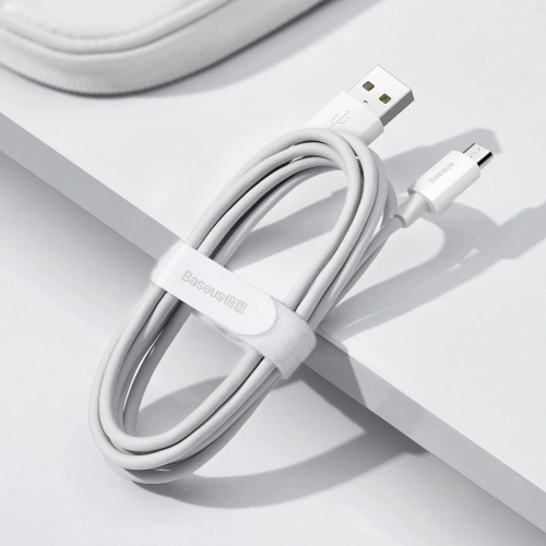 Kup Kabel micro USB do USB Baseus Simple Wisdom, 2.1A, 1.5m (bílý) 2ks. - BSU2080WHT - {ean13} - Sklep Home Screen