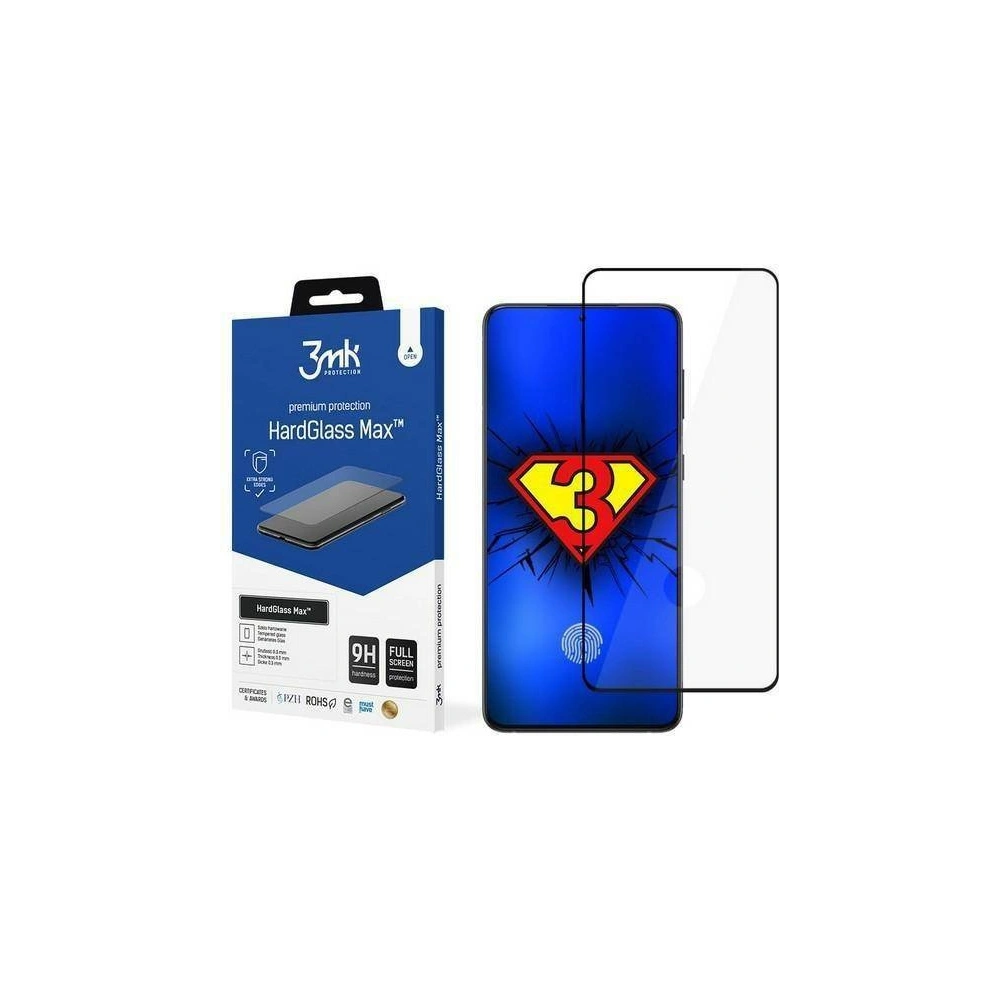 Najlepsze Szkło Hartowane 3MK HardGlass Max FP Sam G996 S21+ czarny/black, FullScreen Glass