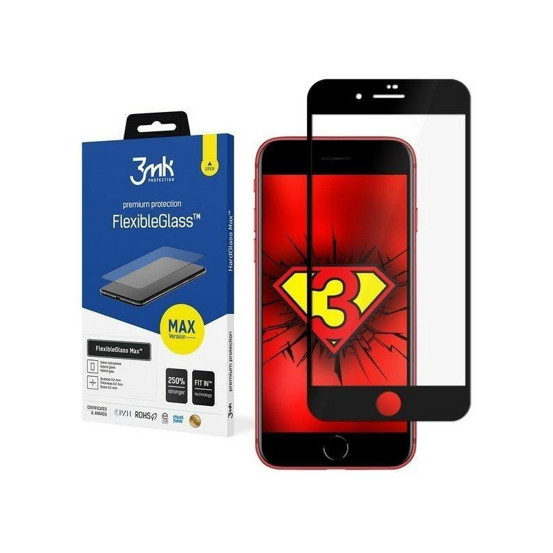 Buy 3MK FlexibleGlass Max Apple iPhone SE 2020 black - 5903108250634 - 3MK1395 - Homescreen.pl