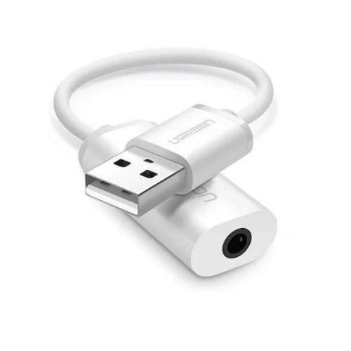 Kup UGREEN US206 audio adapter, USB a Mini Jack 3.5mm AUX (fehér) - UGR630WHT - {ean13} - Sklep Home Screen