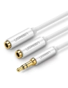 Audio splitter AUX kabel jack 3,5 mm UGREEN AV123, 25 cm (bílý)