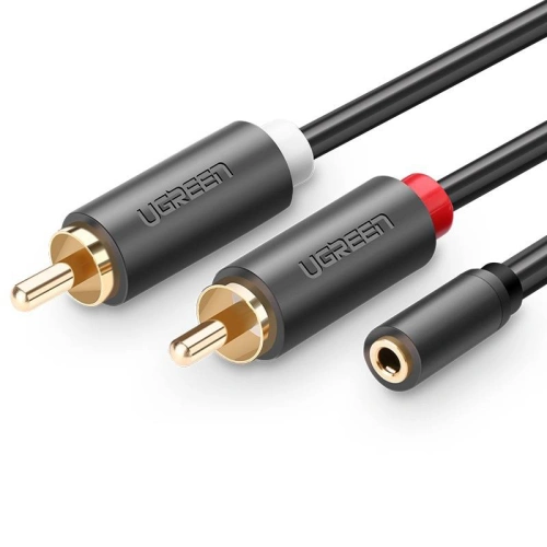 Kup UGREEN AV102 Kabel 2x RCA (Cinch) jack 3.5 mm 0,25m (czarny) - UGR649BLK - {ean13} - Sklep Home Screen