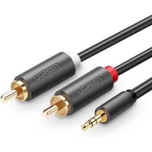 UGREEN AV102 2x RCA cable (Cinch) jack 3.5 mm 1m (black)