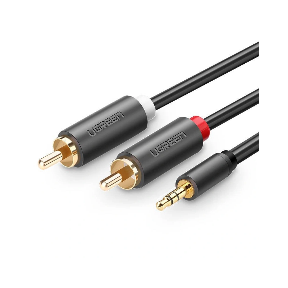 UGREEN AV102 Kabel 2x RCA (Cinch) jack 3.5 mm 1m (czarny)