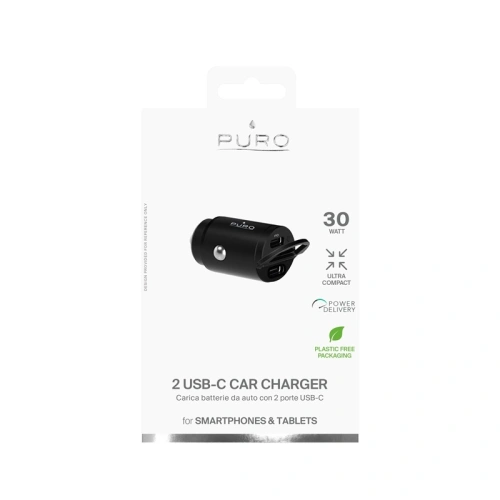 Kup Auto nabíječka PURO Mini Car Fast Charger 2x USB-C Power Delivery 30W (černá) - PUR404BLK - {ean13} - Sklep Home Screen