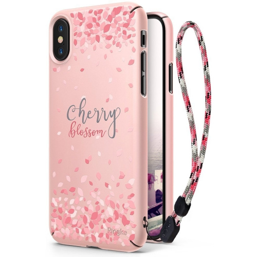 Etui Ringke Slim Cherry Blossom iPhone X Peach Pink