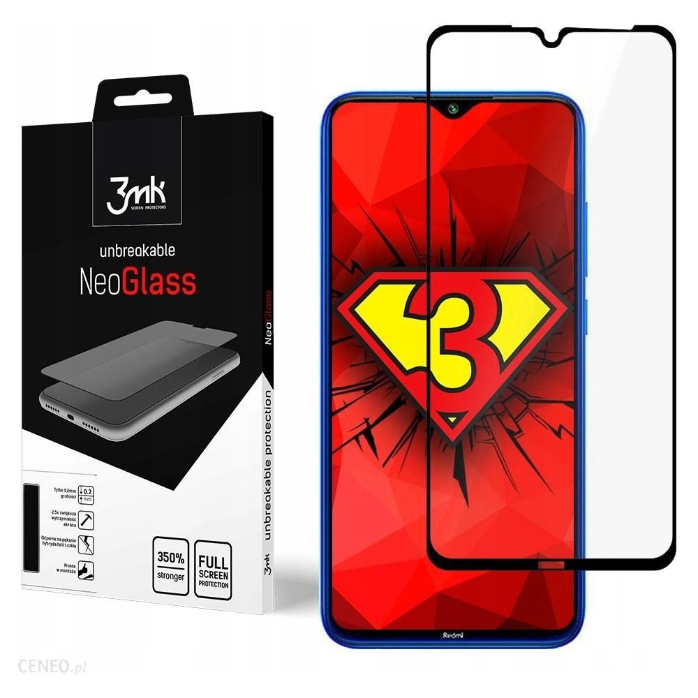 Szkło ochronne 3MK NeoGlass Redmi Note 8 Full Cover czarne