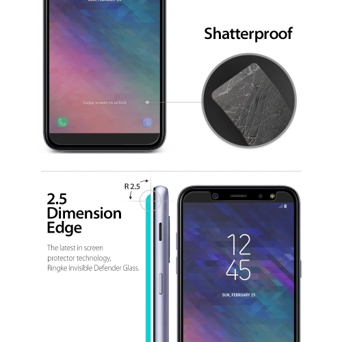 Kup Hartglas-Set Ringke ID Glass Samsung Galaxy A6 2018 0.33mm 3er-Pack - RGK709 - {ean13} - Sklep Home Screen