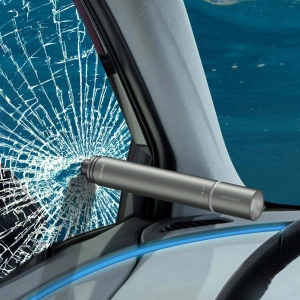 Auto příslušenství 2w1 Baseus, kladivo na sklo + svítilna (šedá)