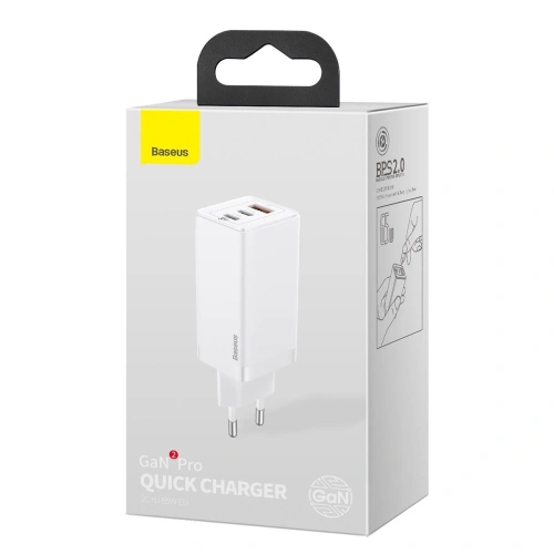 Kup Baseus Ladegerät GaN Pro, C+C+A, 65W, EU (weiß) - BSU2090WHT - {ean13} - Sklep Home Screen
