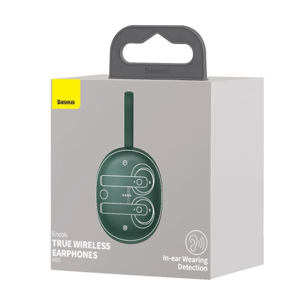 Słuchawki TWS Baseus Encok W05, Bluetooth 5.0 (zielone)